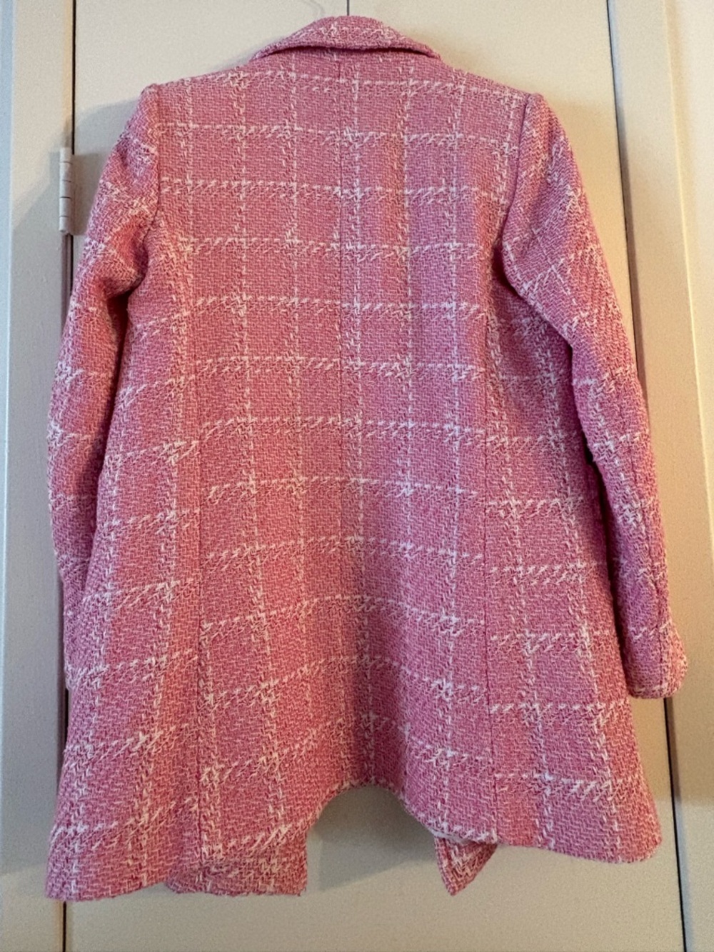 Zara Pink Tweed Double-Breasted Pea Coat - Picture 2 of 4